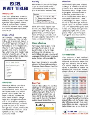 Excel Pivot Tables Laminated Tip Card - Les astuces de MrExcel pour les tableaux croisés dynamiques - Excel Pivot Tables Laminated Tip Card - Pivot Table Tricks from MrExcel