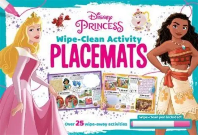 Disney Princess : Sets de table effaçables - Disney Princess: Wipe-clean Activity Placemats