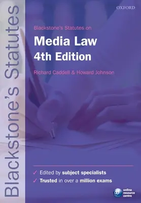 Blackstone's Statutes on Media Law (en anglais) - Blackstone's Statutes on Media Law