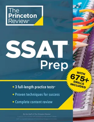 Princeton Review SSAT Prep : 3 Tests Pratiques + Révision & Techniques + Exercices - Princeton Review SSAT Prep: 3 Practice Tests + Review & Techniques + Drills