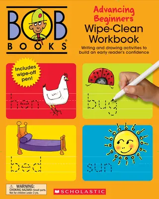 Bob Books - Wipe-Clean Workbook : Phonétique pour débutants, 4 ans et plus, Maternelle (Stade 2 : Lecteur émergent) - Bob Books - Wipe-Clean Workbook: Advancing Beginners Phonics, Ages 4 and Up, Kindergarten (Stage 2: Emerging Reader)