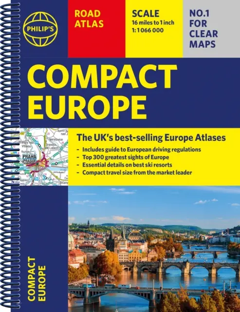 Philip's Compact Atlas Europe - A5 Spiral - Philip's Compact Atlas Europe - A5 Spiral binding