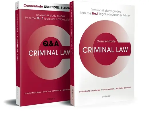 Révision du droit pénal - Pack concentré : Révision du droit et guide d'étude - Criminal Law Revision Concentrate Pack: Law Revision and Study Guide