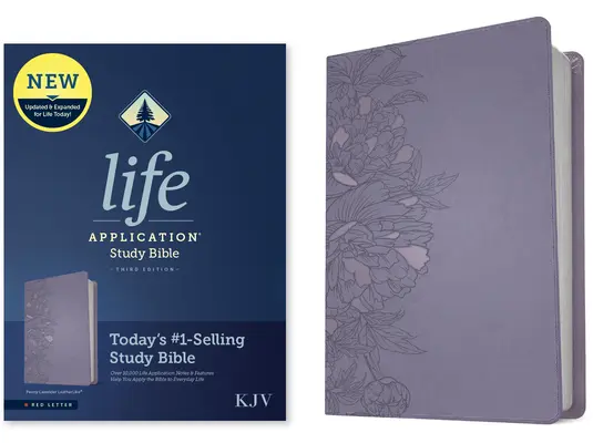 KJV Life Application Study Bible, troisième édition (simili-cuir, pivoine lavande, lettre rouge) - KJV Life Application Study Bible, Third Edition (Leatherlike, Peony Lavender, Red Letter)