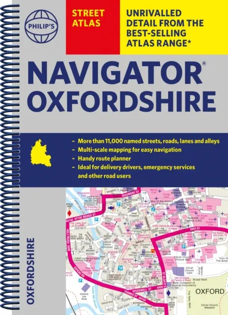 L'atlas des rues de Philip's Navigator pour l'Oxfordshire - édition en spirale - Philip's Navigator Street Atlas Oxfordshire - Spiral edition