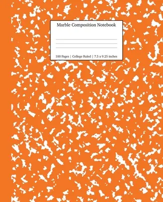 Cahier de composition en marbre, ligné au collège : Pumpkin Marble Notebooks, School Supplies, Notebooks for School - Marble Composition Notebook College Ruled: Pumpkin Marble Notebooks, School Supplies, Notebooks for School