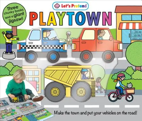 Jeu de Puzzle : PLAYTOWN - Trois livres épais et un puzzle géant ! - Puzzle Play Set: PLAYTOWN - Three Chunky Books and a Giant Jigsaw Puzzle!