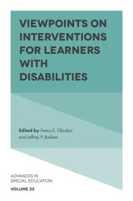 Points de vue sur les interventions pour les apprenants handicapés - Viewpoints on Interventions for Learners with Disabilities