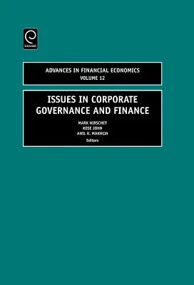 Questions relatives au gouvernement d'entreprise et à la finance - Issues in Corporate Governance and Finance