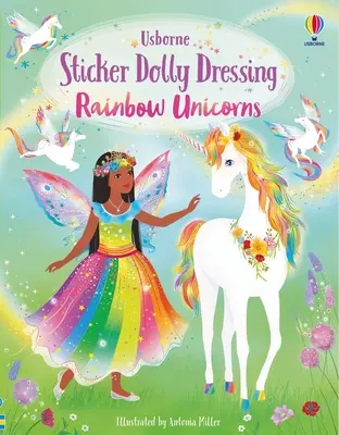 Autocollant Dolly habillant les licornes arc-en-ciel - Sticker Dolly Dressing Rainbow Unicorns