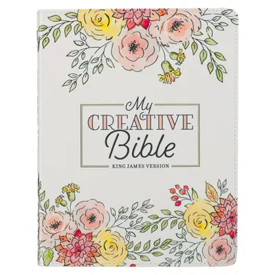 KJV Holy Bible, My Creative Bible, couverture souple en similicuir - ruban de marquage, King James Version, White Floral - KJV Holy Bible, My Creative Bible, Faux Leather Flexible Cover - Ribbon Marker, King James Version, White Floral