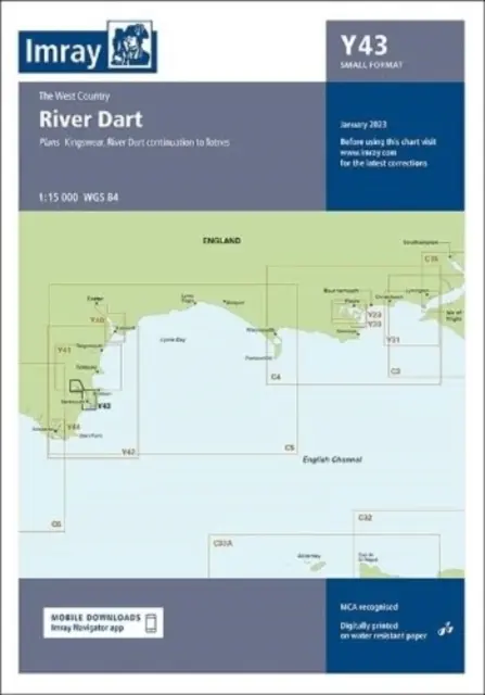 Carte Imray Y43 - River Dart (petit format) - Imray Chart Y43 - River Dart (Small Format)