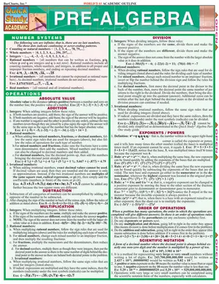 Pré-algèbre - Pre-Algebra