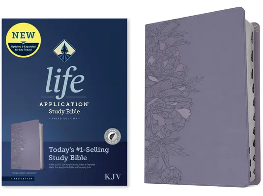 KJV Life Application Study Bible, troisième édition (cuir véritable, pivoine lavande, index, lettre rouge) - KJV Life Application Study Bible, Third Edition (Leatherlike, Peony Lavender, Indexed, Red Letter)