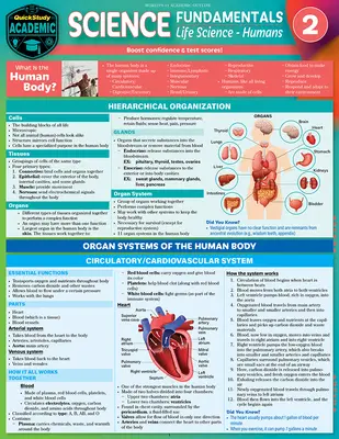 Science Fundamentals 2 - Life Science - Humans : Guide de référence et d'étude plastifié Quickstudy - Science Fundamentals 2 - Life Science - Humans: Quickstudy Laminated Reference & Study Guide