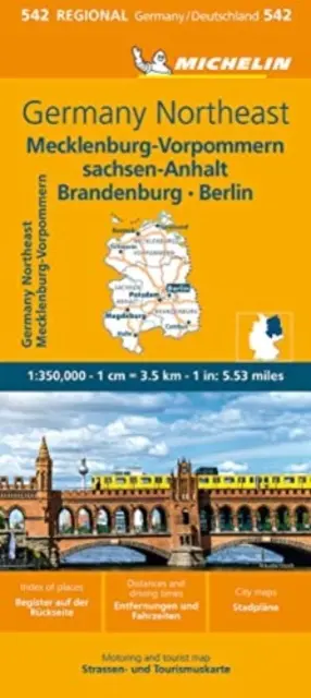 Allemagne Nord-Est Carte 542 : Mecklenburg-Vorpommern, Sachsen-Anhalt, Brandenburg, Berlin - Germany Northeast Map 542: Mecklenburg-Vorpommern, Sachsen-Anhalt, Brandenburg, Berlin