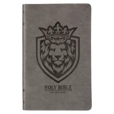 KJV Holy Bible, Gift Edition for Boys King James Version, couverture souple en similicuir, emblème de lion gris anthracite - KJV Holy Bible, Gift Edition for Boys King James Version, Faux Leather Flexible Cover, Charcoal Gray Lion Emblem