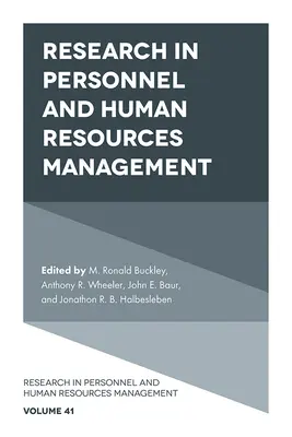 Recherche en gestion du personnel et des ressources humaines - Research in Personnel and Human Resources Management