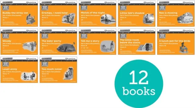 Read Write Inc. Phonics : Orange 4 livres d'histoires en noir et blanc (paquet de 12) - Read Write Inc. Phonics: Orange Set 4 More Black & White Storybooks (Pack of 12)