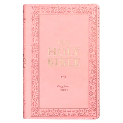 KJV Holy Bible, Giant Print Standard Size Faux Leather Red Letter Edition - Ribbon Marker, King James Version, Pink