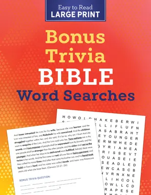 Bonus Trivia Bible Word Searches Large Print (en anglais) - Bonus Trivia Bible Word Searches Large Print