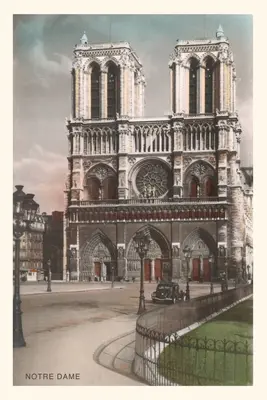 Journal d'époque Façade de la cathédrale Notre-Dame - Vintage Journal Facade of Notre Dame Cathedral