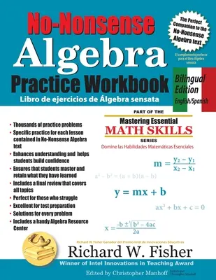 No-Nonsense Algebra Practice Workbook, édition bilingue : Anglais-Espagnol - No-Nonsense Algebra Practice Workbook, Bilingual Edition: English-Spanish