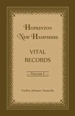 Hopkinton, New Hampshire, Actes de l'état civil, Volume 1 - Hopkinton, New Hampshire, Vital Records, Volume 1