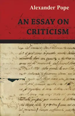 Essai sur la critique - An Essay on Criticism