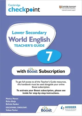 Cambridge Checkpoint Lower Secondary World English Teacher's Guide 7 avec Boost Subscription Booklet : Hodder Education Group - Cambridge Checkpoint Lower Secondary World English Teacher's Guide 7 with Boost Subscription Booklet: Hodder Education Group