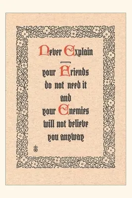 Journal d'époque Ne jamais expliquer - Vintage Journal Never Explain