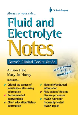 Notes sur les fluides et les électrolytes : Guide clinique de poche de l'infirmière - Fluid and Electrolyte Notes: Nurse's Clinical Pocket Guide