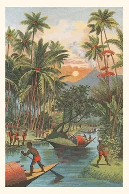 Journal vintage Paradis tropical avec volcan - Vintage Journal Tropical Paradise with Volcano
