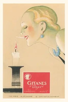 Journal d'époque Femme allumant une gitane à la bougie - Vintage Journal Woman Lighting Gitane from Candle