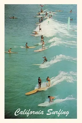 Journal d'époque Beaucoup de gars qui font du surf, Californie - The Vintage Journal Lots of Guys Surfing, California