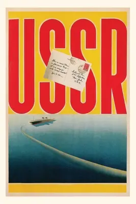 Journal d'époque Affiche de l'URSS avec bateau et lettre - Vintage Journal USSR Poster with Ship and Letter