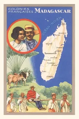 Journal d'époque Affiche de voyage pour Madagascar - Vintage Journal Travel Poster for Madagascar