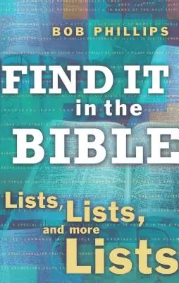 Trouvez-le dans la Bible : Des listes, des listes et encore des listes - Find It in the Bible: Lists, Lists, and More Lists