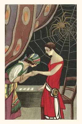Journal d'époque Fortuneteller Reading Flapper's Palm (diseuse de bonne aventure lisant les lignes de la main d'une jeune fille) - Vintage Journal Fortuneteller Reading Flapper's Palm