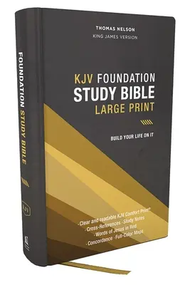 Kjv, Foundation Study Bible, gros caractères, couverture rigide, lettres rouges, indexation au pouce, impression confortable : Sainte Bible, version du roi Jacques - Kjv, Foundation Study Bible, Large Print, Hardcover, Red Letter, Thumb Indexed, Comfort Print: Holy Bible, King James Version