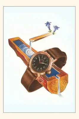 Journal d'époque Montre-bracelet sur auge en bois - Vintage Journal Wristwatch on Wooden Trough