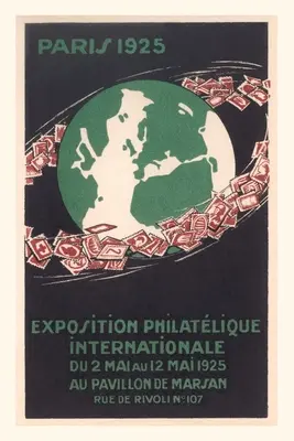 Journal d'époque Affiche de l'exposition philatélique de Paris - Vintage Journal Paris Stamp Expo Poster