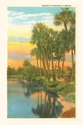 Journal d'époque Coucher de soleil, palmiers, Floride - Vintage Journal Sunset, Palm Trees, Florida