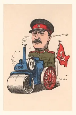 Journal d'époque Staline sur un rouleau compresseur - Vintage Journal Stalin on Steamroller