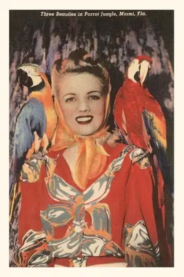 Journal d'époque Femme avec aras, Floride - Vintage Journal Woman with Macaws, Florida