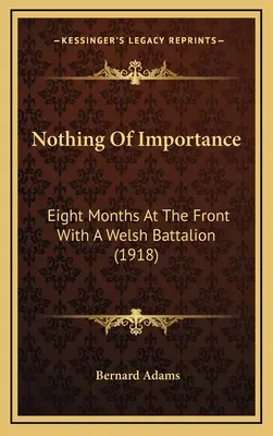 Rien d'important : Huit mois au front avec un bataillon gallois (1918) - Nothing Of Importance: Eight Months At The Front With A Welsh Battalion (1918)