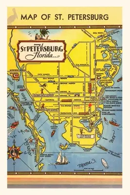 Journal d'époque Carte de St. Petersburg, Floride - Vintage Journal Map of St. Petersburg, Florida