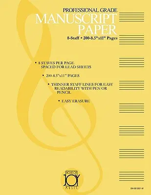 House of Joy Music Deluxe Professional 8-Staff Manuscript Paper (en anglais) - House of Joy Music Deluxe Professional 8-Staff Manuscript Paper