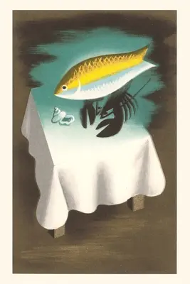 Journal d'époque Poisson et homard au-dessus d'une table - Vintage Journal Fish and Lobster Over Table