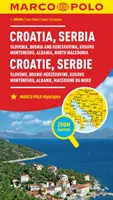 Croatie et Serbie - Inclut la Slovénie, la Bosnie-Herzégovine, le Kosovo, le Monténégro, l'Albanie et la Macédoine du Nord. - Croatia and Serbia Marco Polo Map - Includes Slovenia, Bosnia and Hercegovina, Kosovo, Montenegro, Albania and North Macedonia